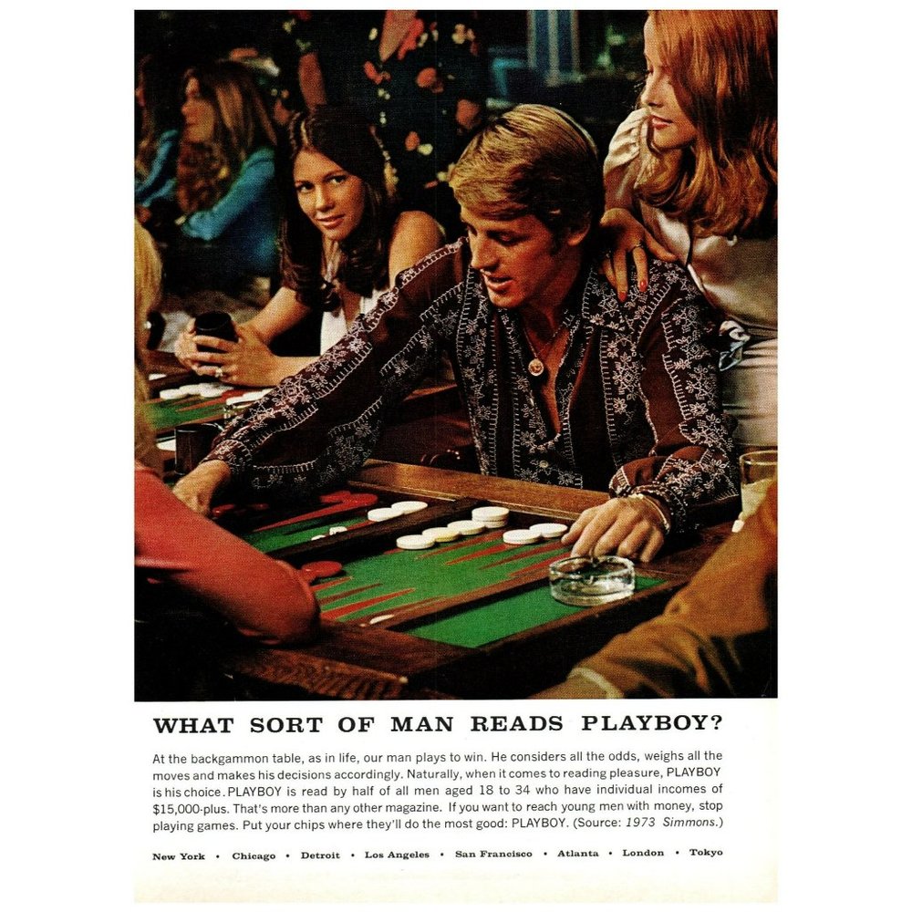 1974 Playboy What Sort Of Man Reads Playboy Vintage Print Ad Casino Wall Art